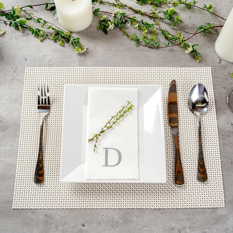 Silver D White Linen Feel Guest Towel Napkin (2000 Count)
