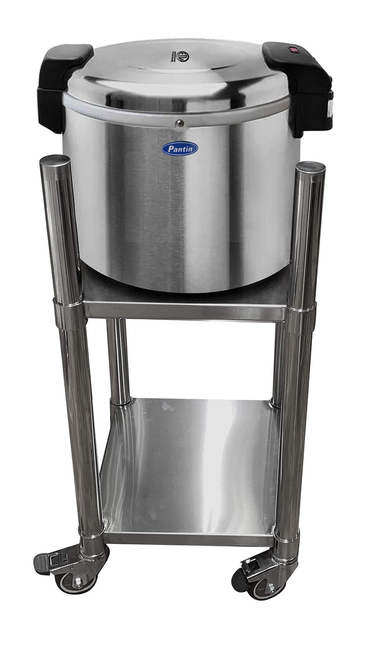 14” x 14” Stainless Steel Rice Warmer Stand and Cart with Wheels & Brakes