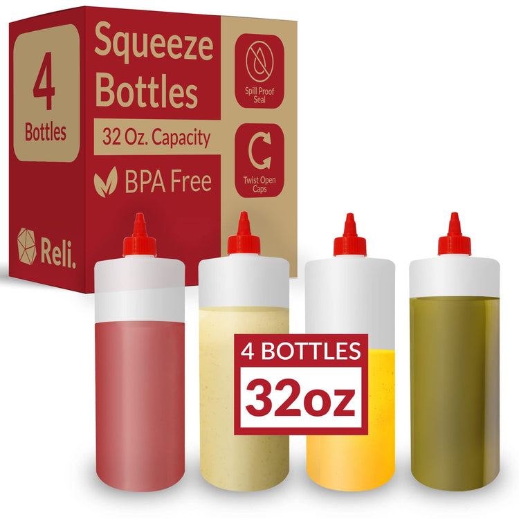 Plastic Squeeze Bottles (4 Count)