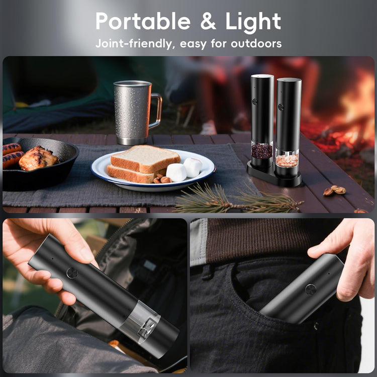Electric Salt and Pepper Grinder Set