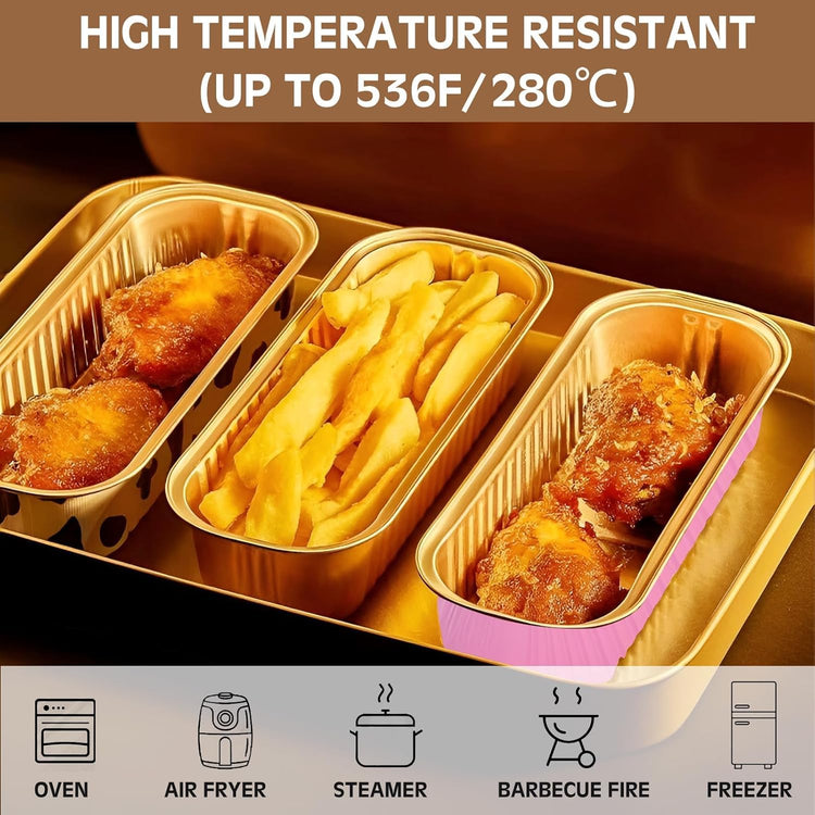 50 PCS Multiple colors Mini Loaf Pans with Lids (50 Count)