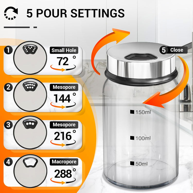 Segarty Glass Spice Jars, 3 Pack 5oz Spice Jars with Label, Empty Spice Containers with Shaker Lids, Seasoning Bottles with 136 Stickers, 1 Marker Pen and 1 Brush, Salt Pepper Shakers Set
