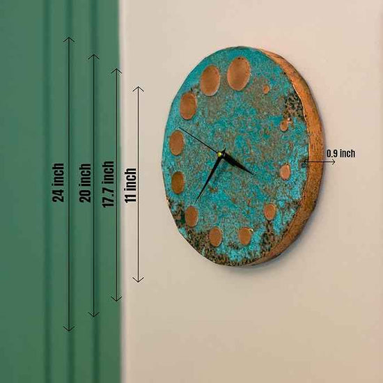 Handmade Copper Wall Clock Artisan Touch in Every Piece - Time Circles Wall Decor Copper Clock for Living Room, Office, Kitchen & Bedroom (20 Inch)