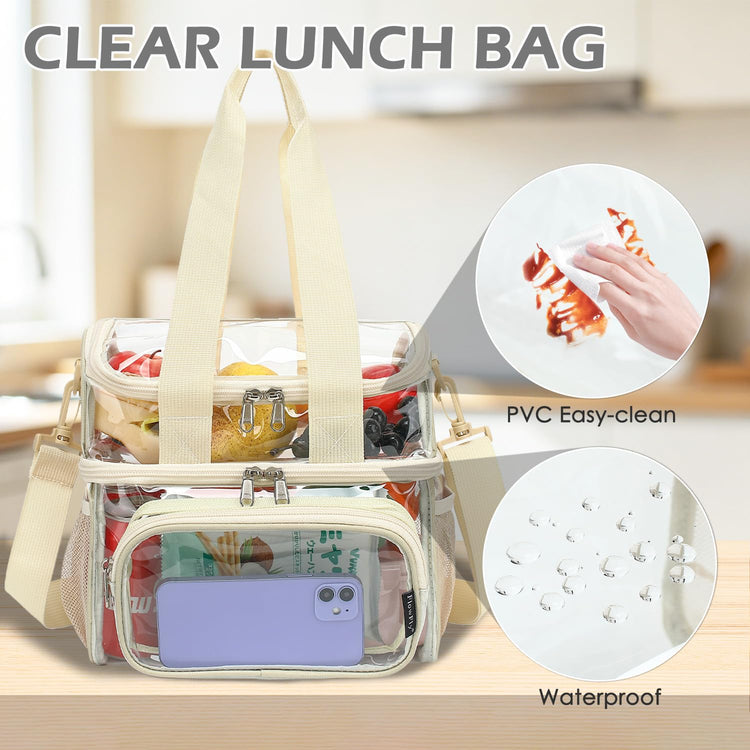Clear Bag Double Decker for Stadium Events With Shoulder Strap for Women