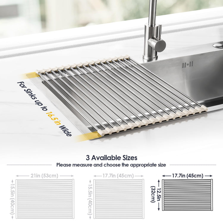 Roll Up Dish Drying Rack Over Sink
