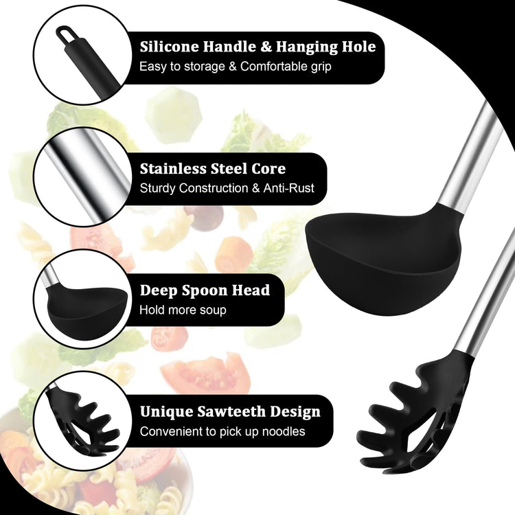 Silicone Pasta Fork and Ladle (2 Count)