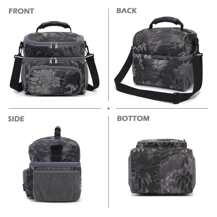 Double Layer Cooler Insulated Lunch Bag Adult Lunch Box Large Tote Bag for Men (2 Count)