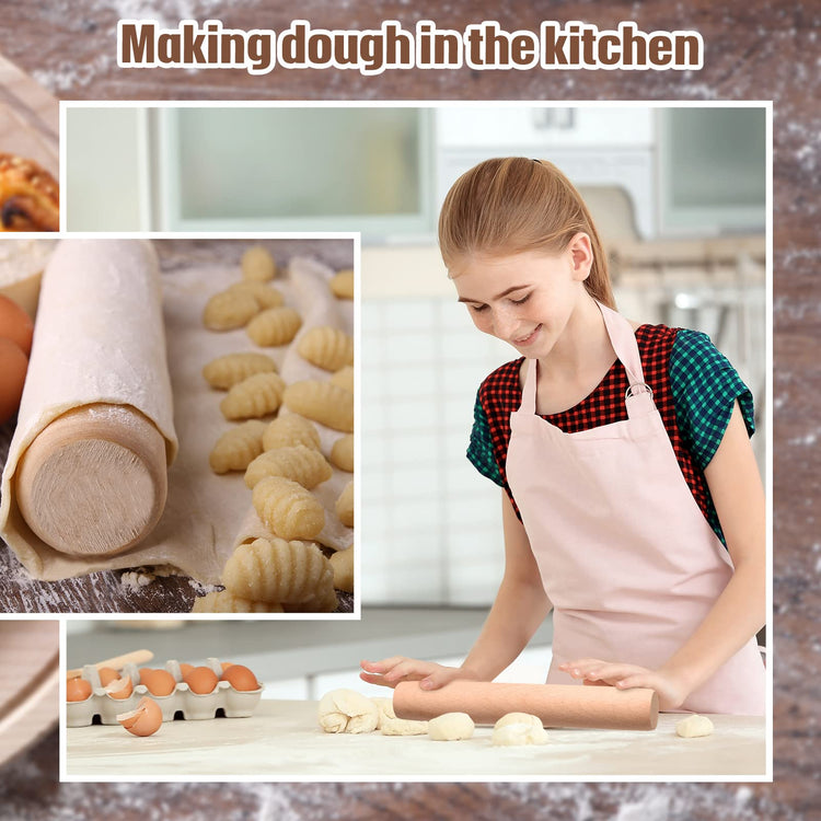 20 Pieces Small Rolling Pin Wood Mini Dumpling Dough Roller