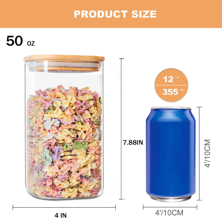 Glass Storage Jars 6 Pack (6 Ounce)