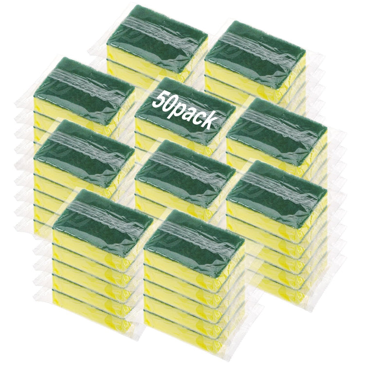 50 Pcs Individually Wrapped Sponges for Airbnb Apartment Green (50 Count)