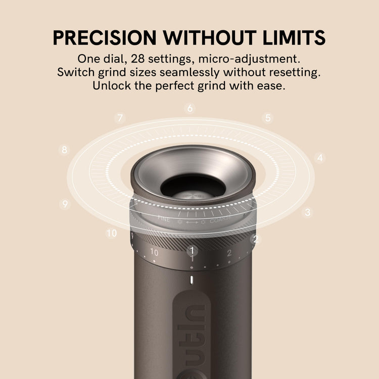 Fino Portable Electric Coffee Grinder with 28 Precise Grind Settings