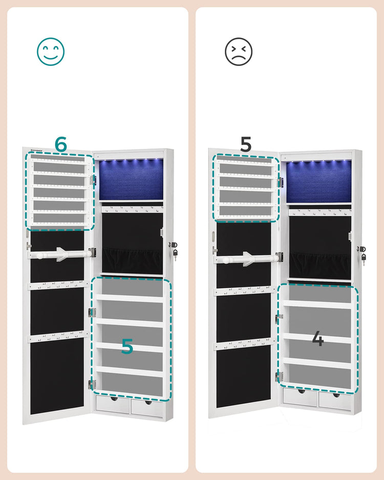 Mirror Jewelry Cabinet Armoire