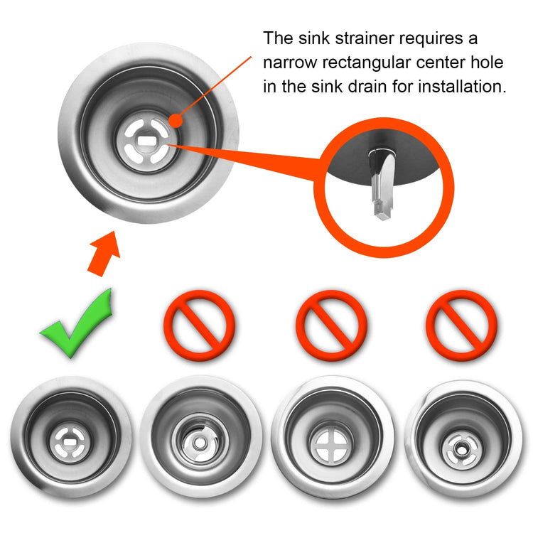 2 Pack Kitchen Sink Strainer and Stopper Combo Basket Replacement for Standard 3 (2 Count)