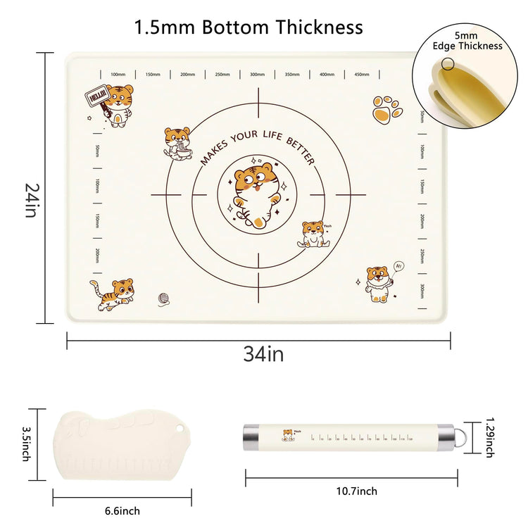 34x24 Inch Extra Thick Silicone Pastry Board