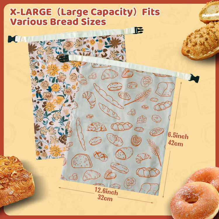 Beeswax Bread Bags for Homemade bread (2 Count)