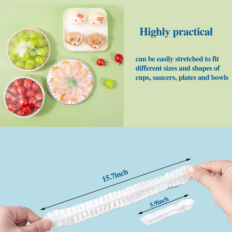 200PCS Reusable Elastic Bowl Covers (200 Count)