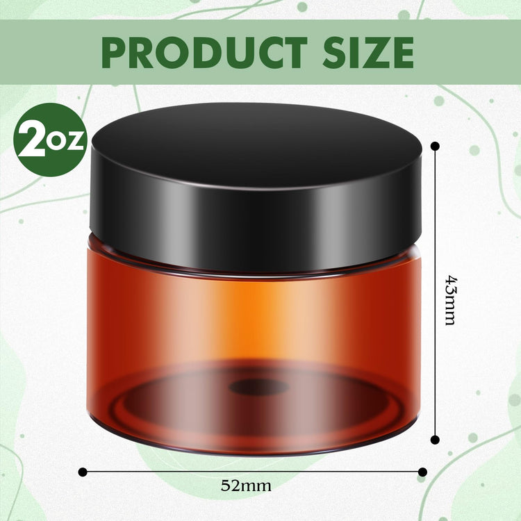 6 Pack Clear Container with Lids Small Plastic Pot Jars Wide Mouth Round Leak Proof Plastic Container Jars with Lid for Travel Storage