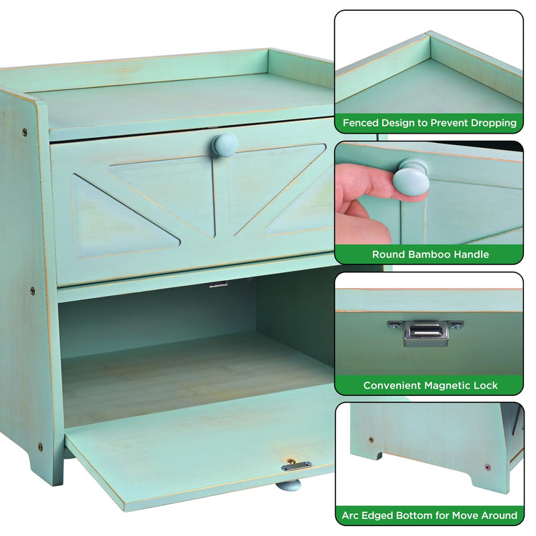 Bamboo Corner Bread Box for Kitchen Countertop 2