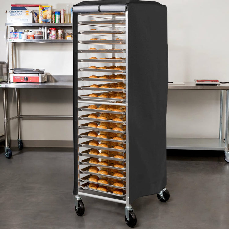 Pan Rack Cover23 x28 x64 Black Waterproof Dust Bread Rack Cover