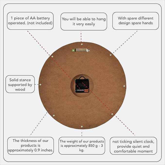 Handmade Copper Wall Clock Artisan Touch in Every Piece - Time Circles Wall Decor Copper Clock for Living Room, Office, Kitchen & Bedroom (11 Inch)