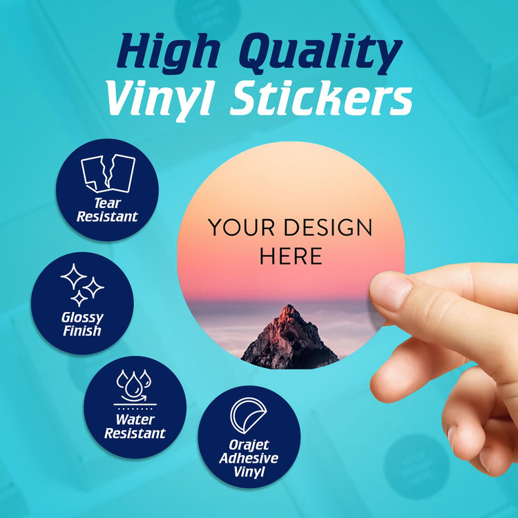 100 Custom Vinyl Stickers (100 Count)