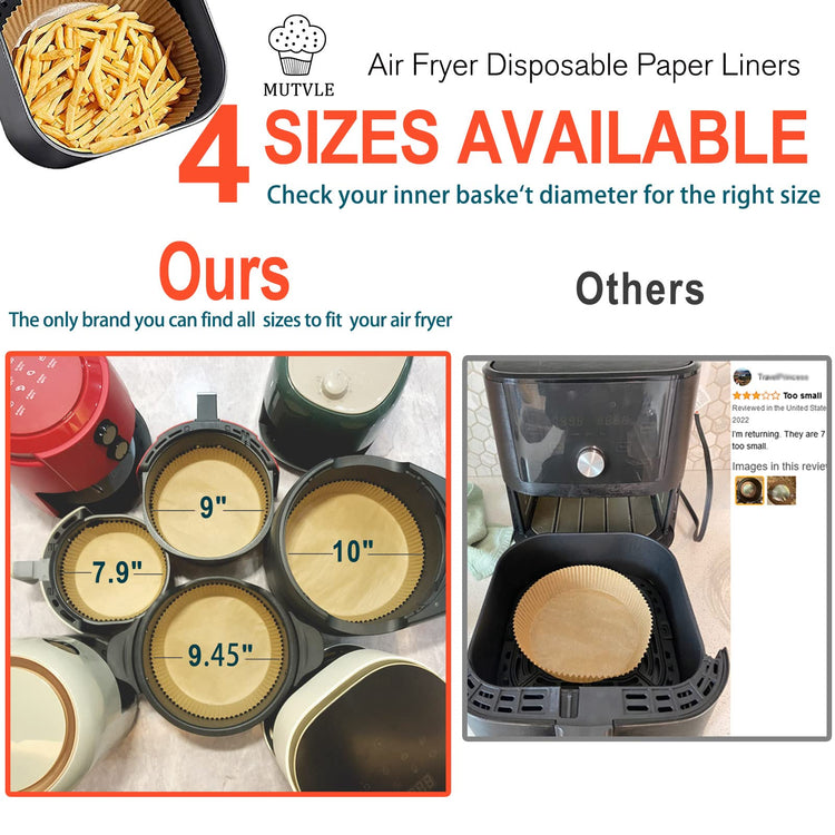10 Inch Air Fryer Disposable Paper Liner Round