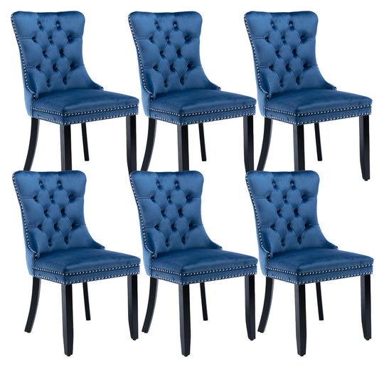 Blue Velvet Dining Chairs Set of 6 (6 Count)