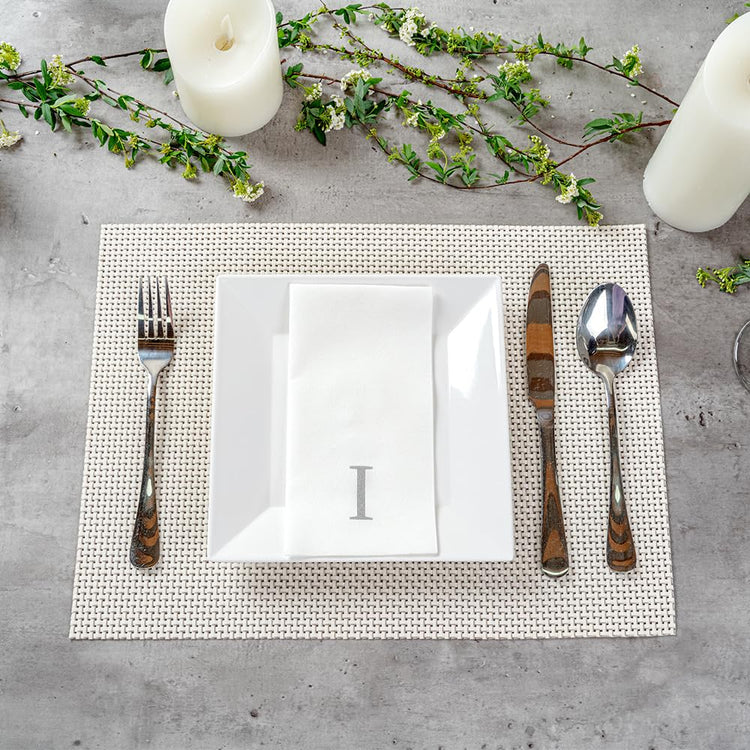 Silver I White Linen Feel Guest Towel Napkin (2000 Count)