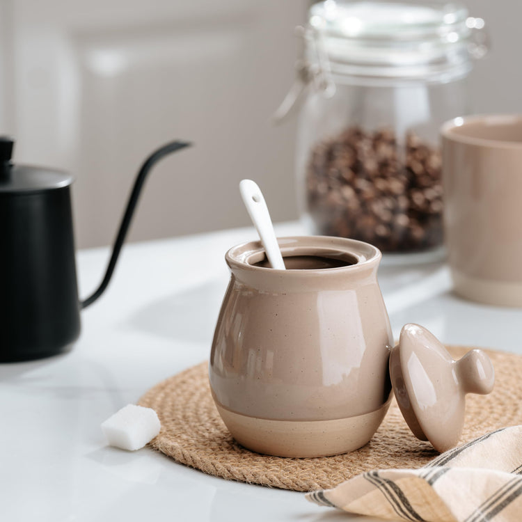 10oz Sugar Bowl with Lid and Spoon