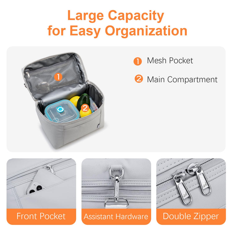 NOL Insulated Lunch Bags for Women Cooler Bag Lightweight Nylon Waterproof Lunch Box for Work