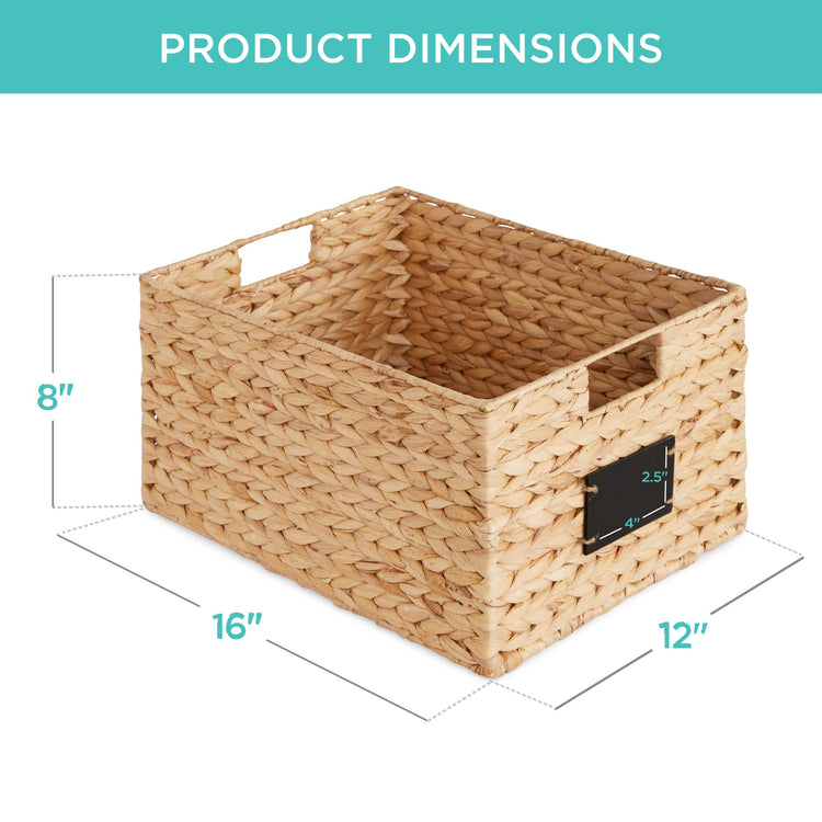 Pantry Baskets Set of 2 16x12in Water Hyacinth Storage Baskets (2 Count)