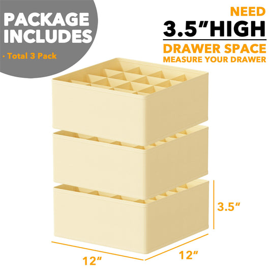 Sock Drawer Organizer Divider 3 Pack