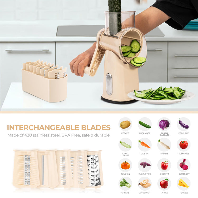 Rotary Cheese Grater 5 Blades