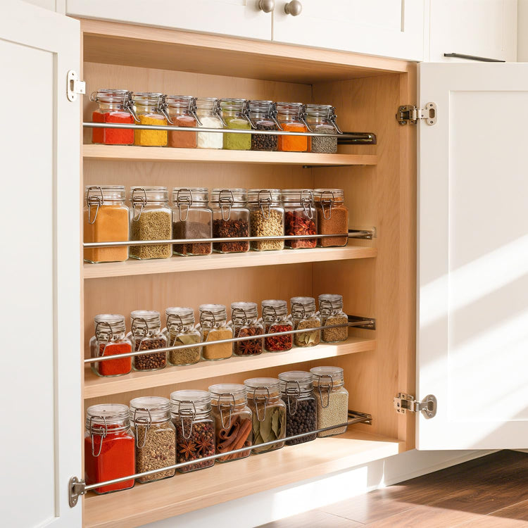 Square Small Glass Spice Jars with Airtight Lids 4 oz 12 Pack Pantry (12 Count)