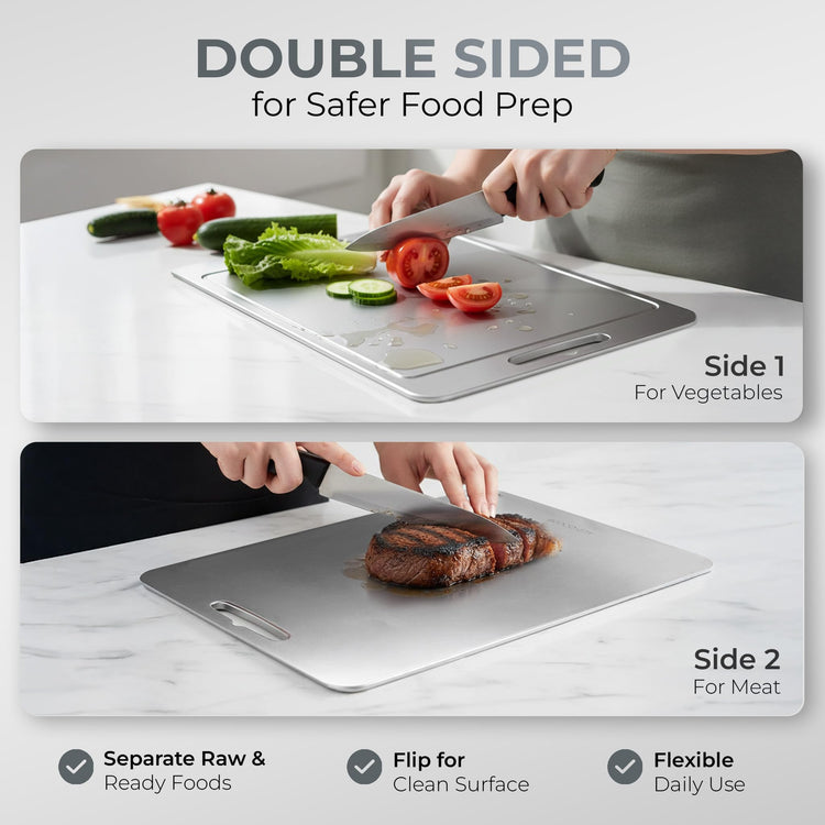 Stainless Steel Cutting Boards For Kitchen (3 Count)