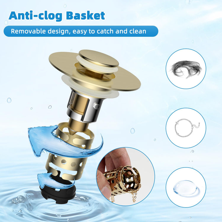 2PCS Universal Bathroom Sink Drain Strainer Hair Catcher (2 Count)