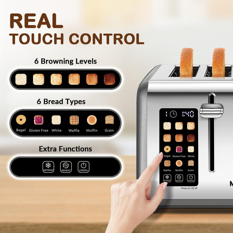 4 Slice Toaster with Touch Screen Control