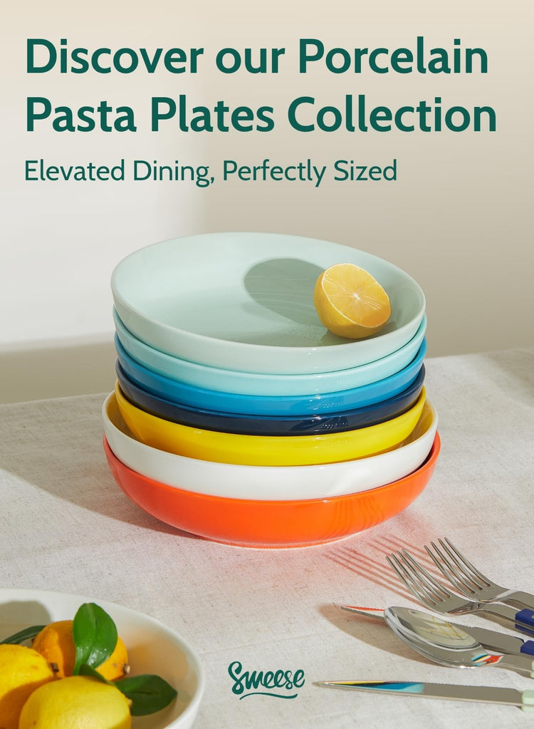 22oz Porcelain Pasta Bowls Set (6 Count)