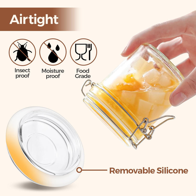 Small Mason Glass Jars with Airtight Lids 8 oz 6 Pack Pantry (6 Count)