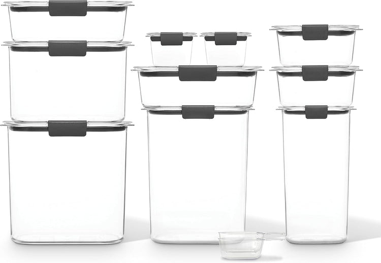 Rubbermaid Brilliance Pantry 10 Piece Set, Clear and Airtight Food and Pantry Storage Containers