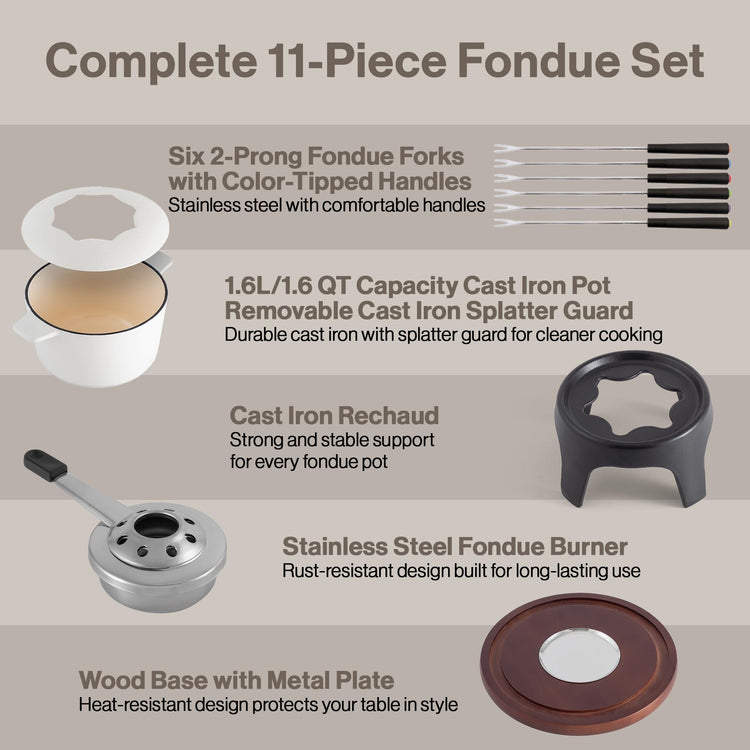 Sierra Cast Iron Fondue Set