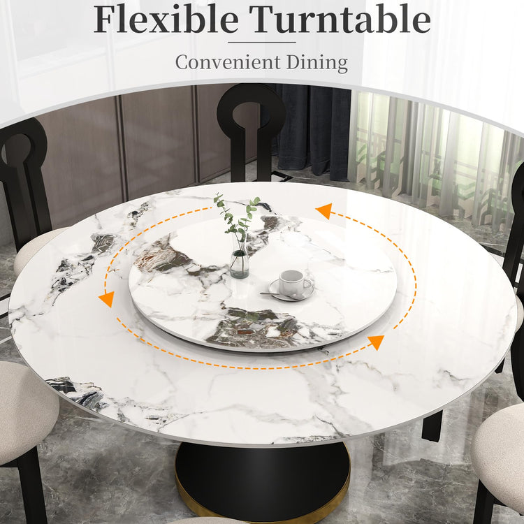 31.5" Lazy Susan for Table Top Tempered Glass Rotating Serving Tray for Dining Table