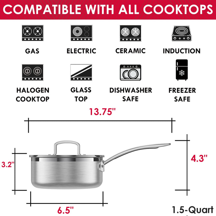 Stainless Steel Saucepan with Lid