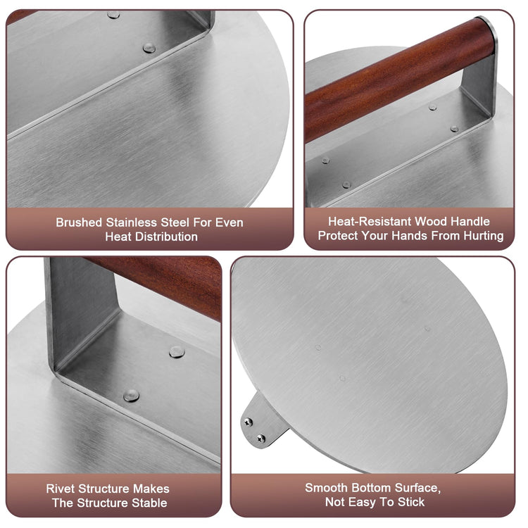 Extra Large Stainless Steel Burger Press