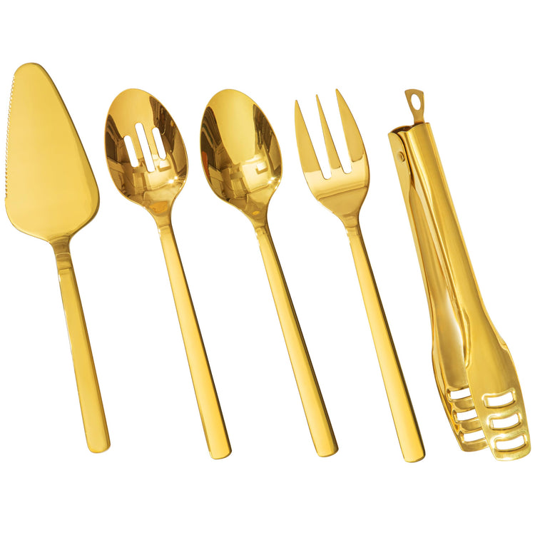 18 10 Large Hostess Gold Serving Utensils (5 Count)
