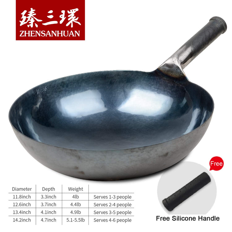 ZhenSanHuan Chinese Hand Hammered Iron Woks and Stir Fry Pans