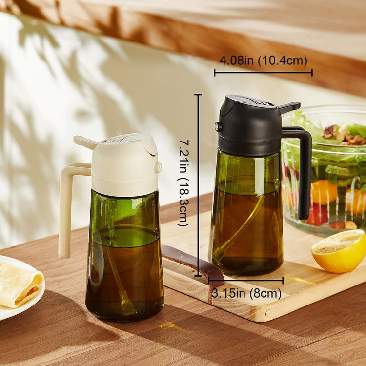 TrendPlain - Original 16oz/470ml Olive Oil Dispenser Bottle for Kitchen Gadgets and Air Fryer Accessories - Olive Oil Sprayer for Cooking w/Stickers - Bubblegum