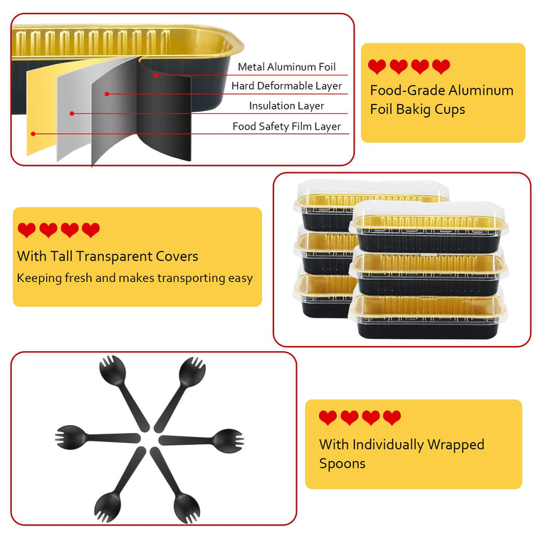 Mini Loaf Pans with Lids 100 Pack (6.8 Fl Oz)