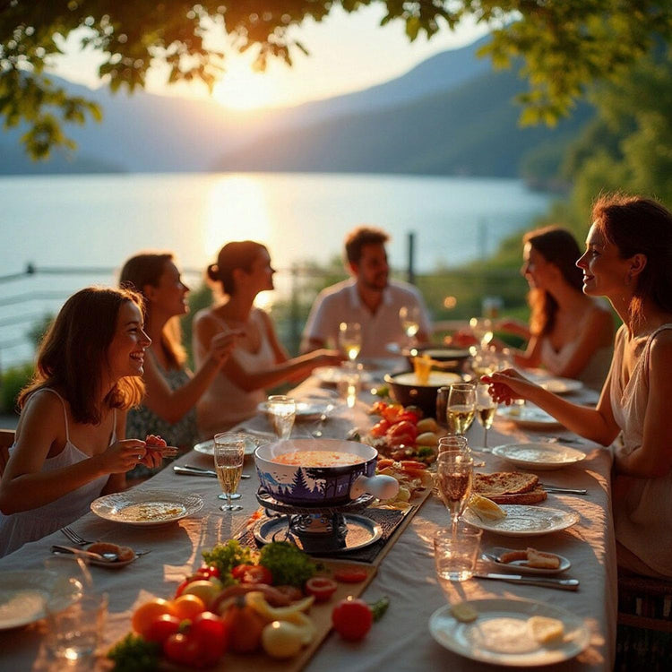 Serene Summits Swiss Design Fondue Set for Party