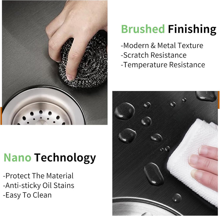 Black 27x18 Inch Kitchen And Bar Sink-Stainless Steel Drop In Kitchen Sink Modern Single Bowl Topmount Bar Sink Come With Silicon Mat,Drain Strainer Set Compatibility With Various Kitchen&Bar Style